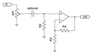 simple audio gain stage