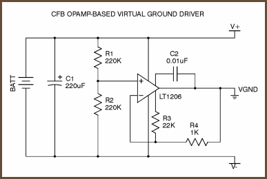 CFB opamp-based split power supply