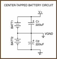 Center-tapped battery