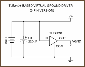 TLE2426CLP-split power supply